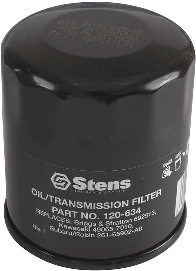 Stens 120-634 Oil Filter Compatible With/Replacement For Kawasaki FH381-721V, FH601-770D, FJ180V and FX751-1000V; for 14-19 HP engines 49065-0724, 49065-2057 Lawn Mowers