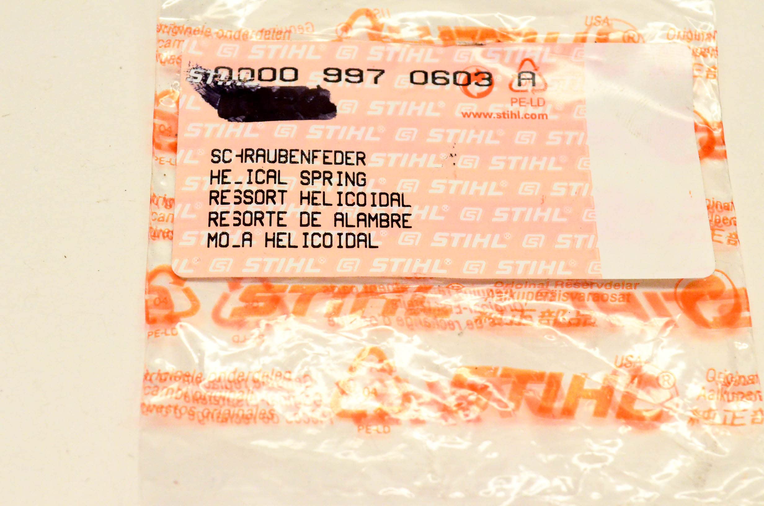 Stihl OEM Parts Lock Button Compression Spring TS350-0000 997 0603, 0000-997-0603, 00009970603