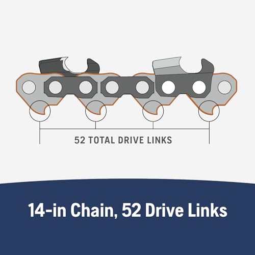 Husqvarna Chainsaw Chain 14" .050 Gauge 3/8 Pitch x-Cut High Durability Superior Lubrication Works Longer Without Needing to Be Adjusted, Orange/Gray (S93G)